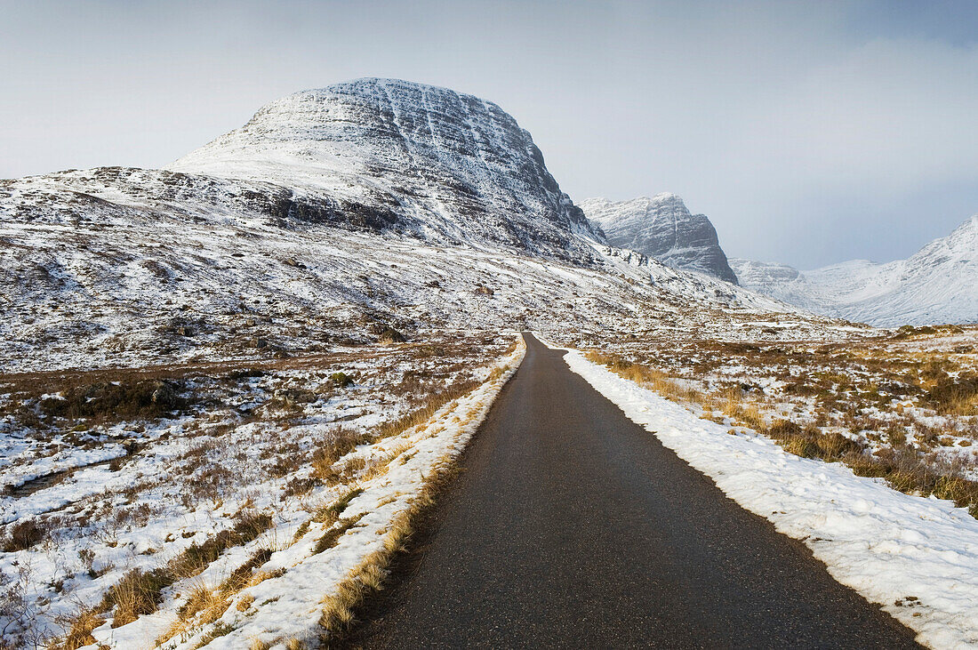 Road to Applecross in winter, Ross-shire, Scotland, UK