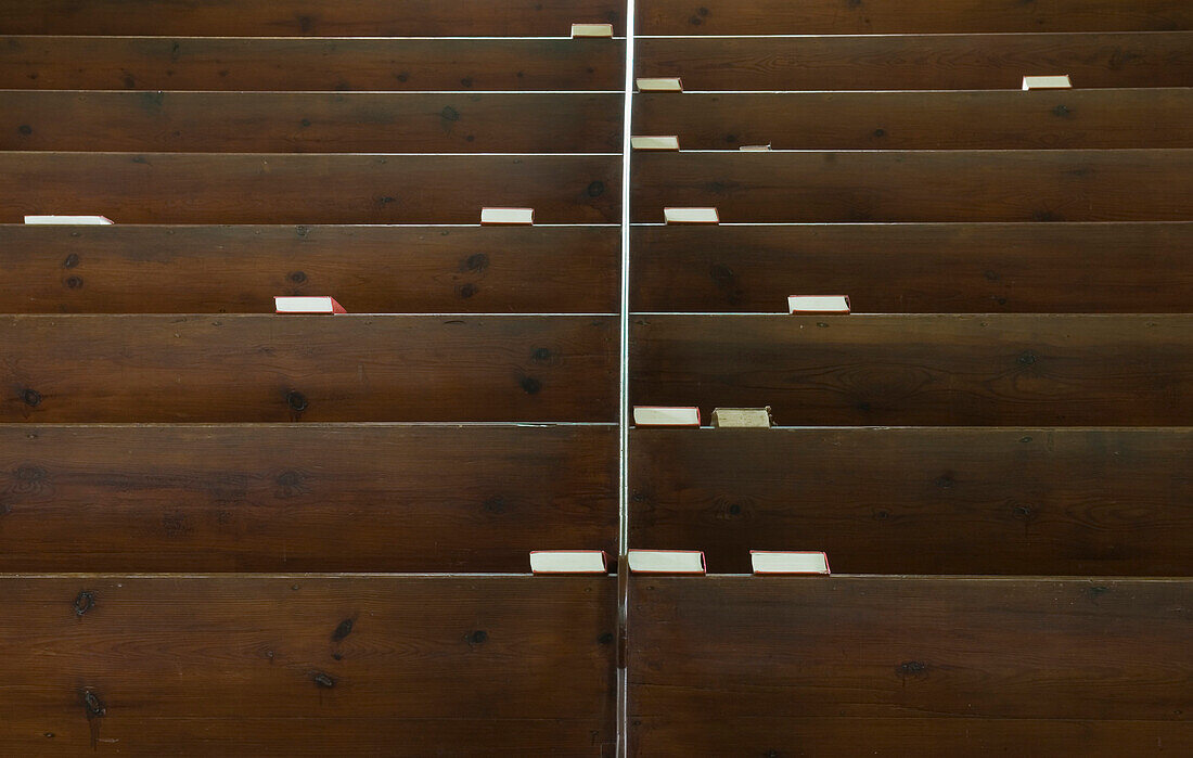 Bibles on Church Pews, Ross-shire, Scotland, UK