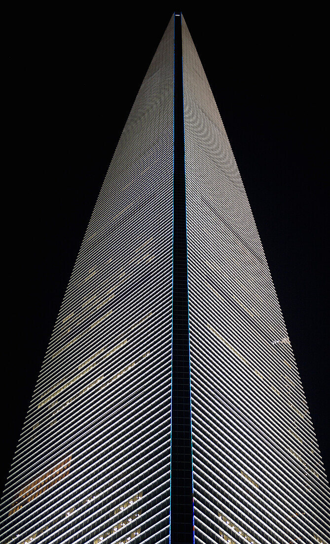 Skyscraper Building at Night, Shanghai, China