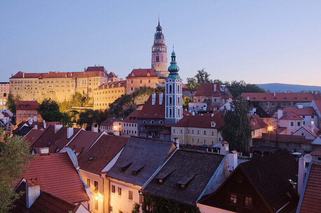 City Skyline, Cesky Krumlov, Bohemia, Czech Republic