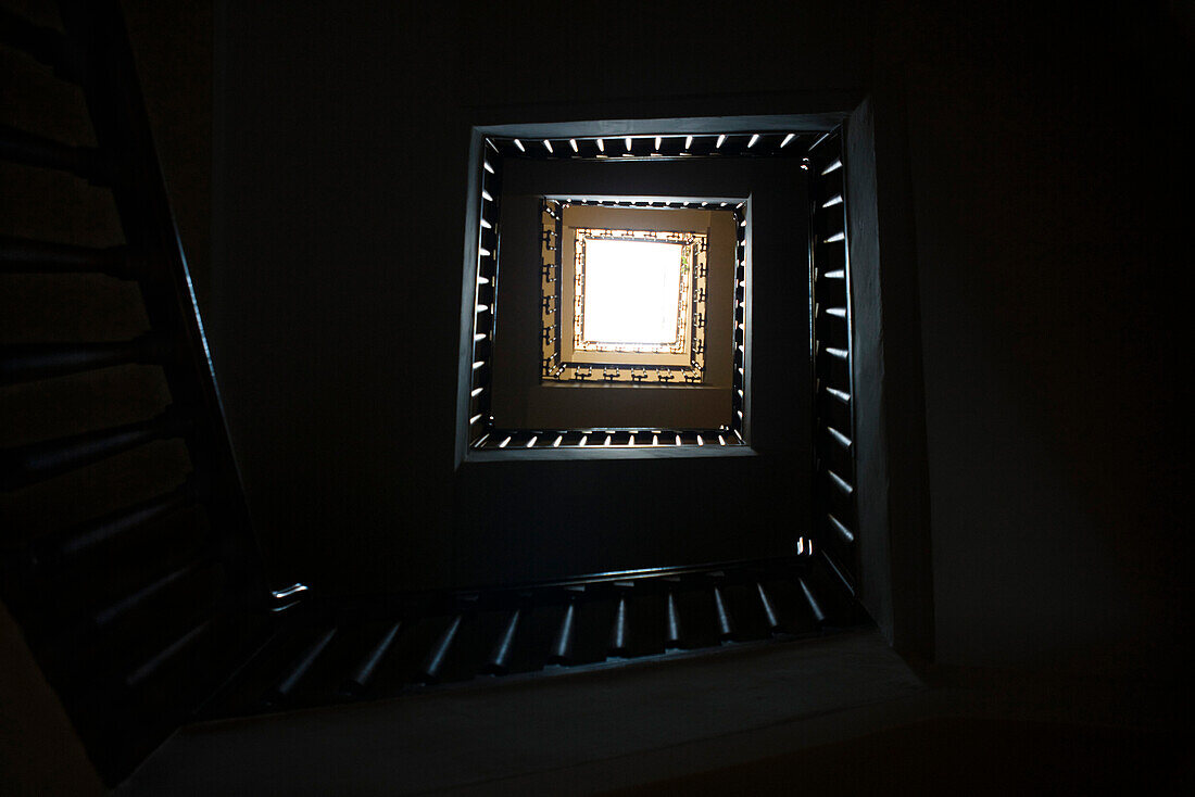 Spiral staircase, low angle view