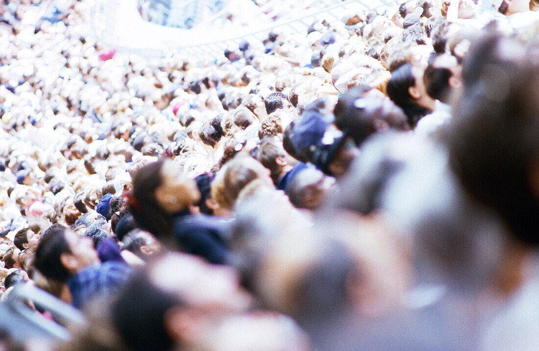 Crowd of spectators, blurred