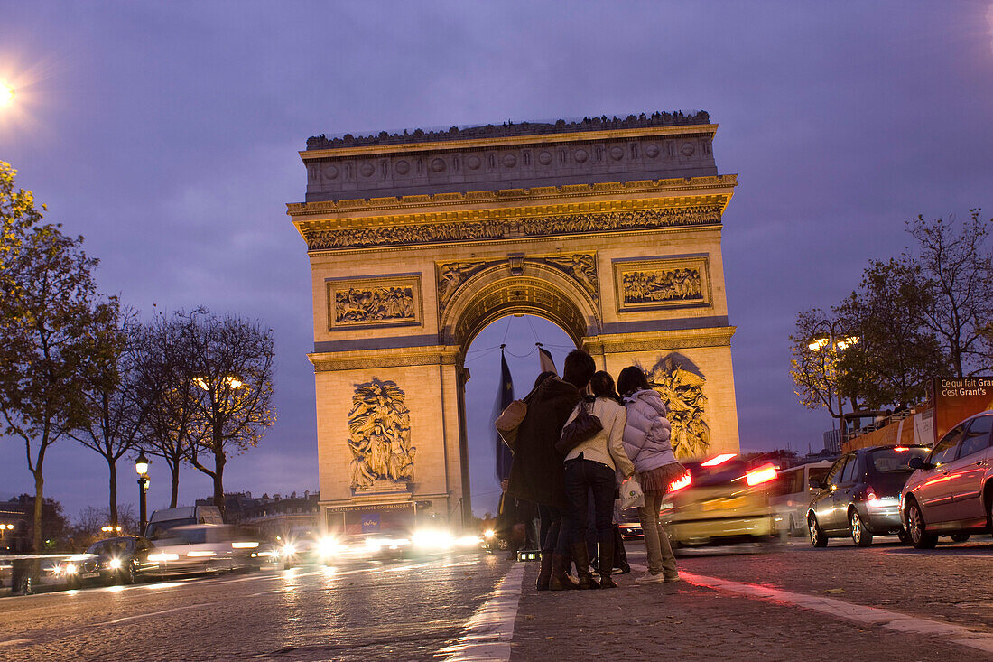 France, Paris, Champs Elysées, Arch of Triumph