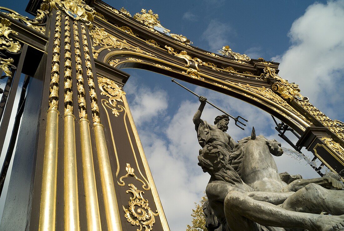 France, Lorraine, Meurthe et Moselle, Nancy, Stanislas square, Neptune fountain