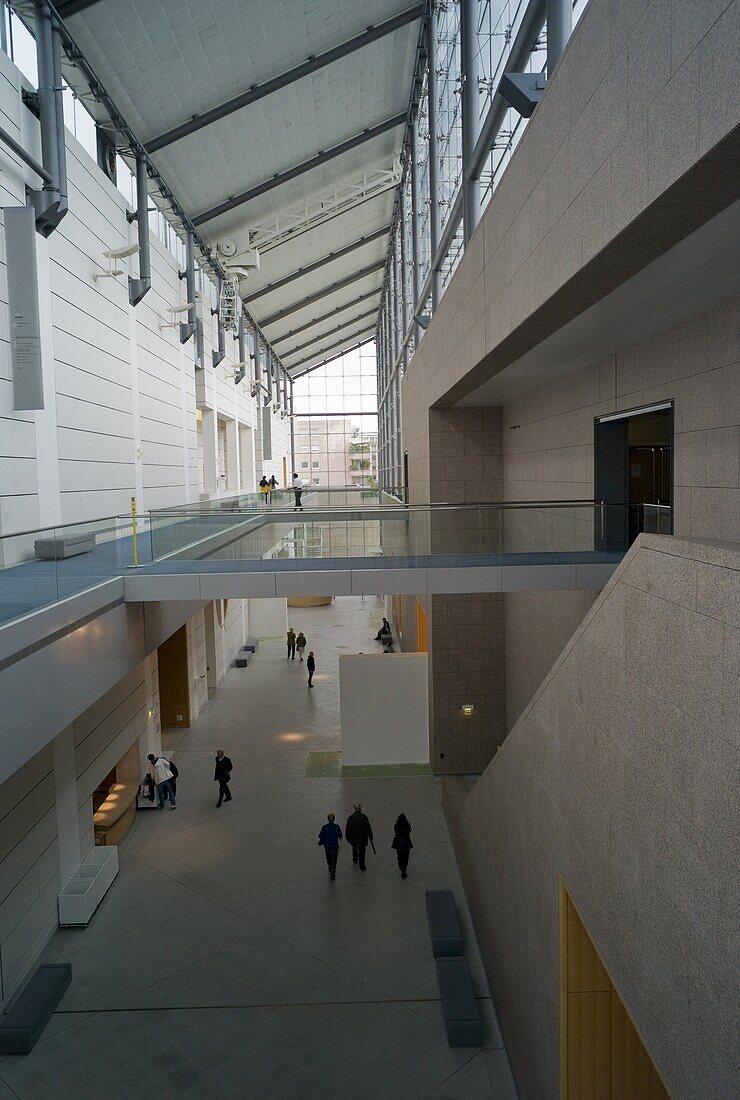 France, Alsace, Haut Rhin, Strasbourg, Modern art museum (Arch. Adrien Faisilber (1998), hall