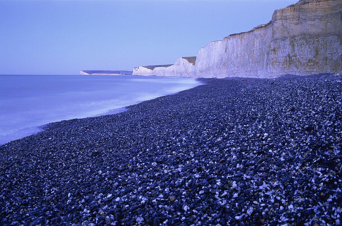 England,Sussex,Eastbourne,Beach at Seven Sisters and Beachy Head