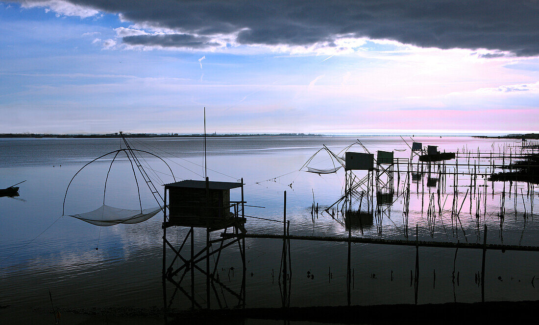 France, Pays de la Loire, Loire Atlantique, fishing grounds along Loire river