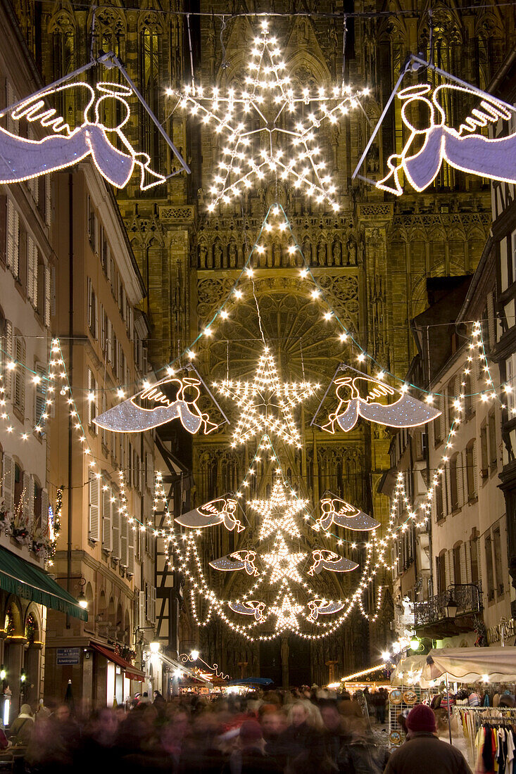 France, Alsace, Bas-Rhin, Strasbourg, Christmas decorations