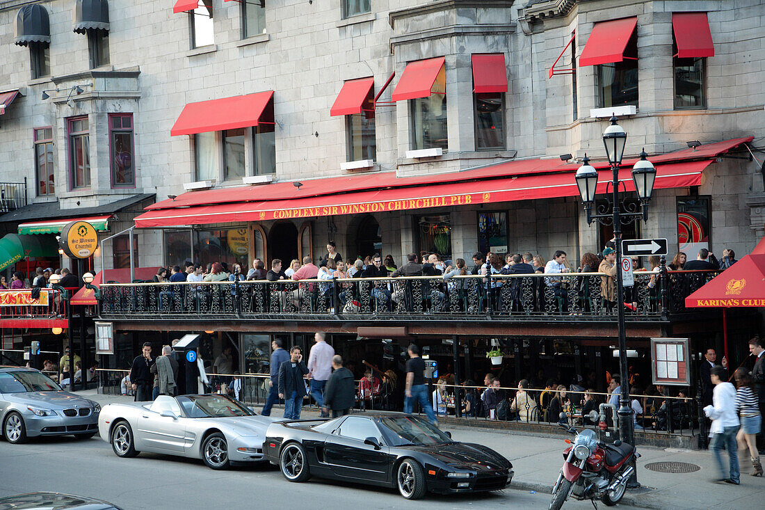 Canada, Montreal, Crescent Street, cafes, people