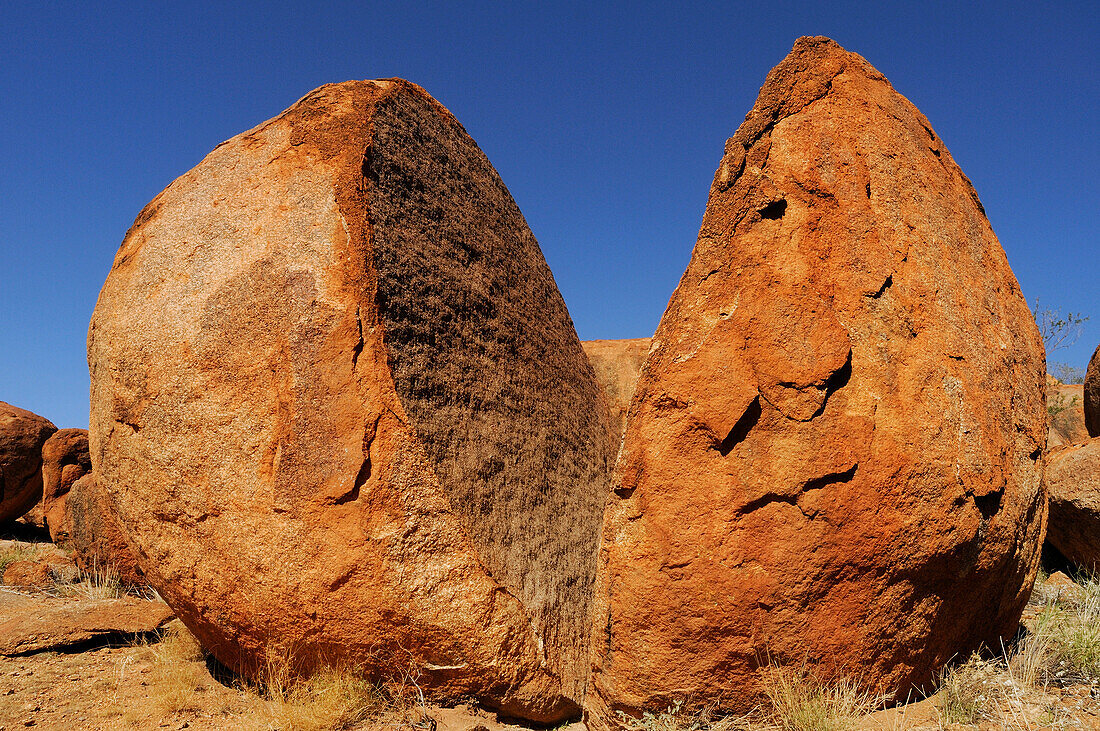 Broken granite boulder, Devils Marbles, Karlu Karlu Conservation Reserve,  Northern Territory, Australia