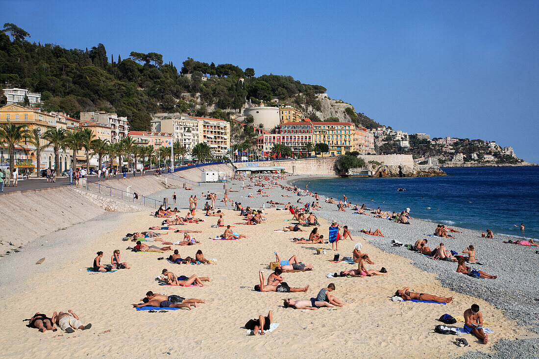 France, Provence, Côte d'Azur, Nice, beach, people