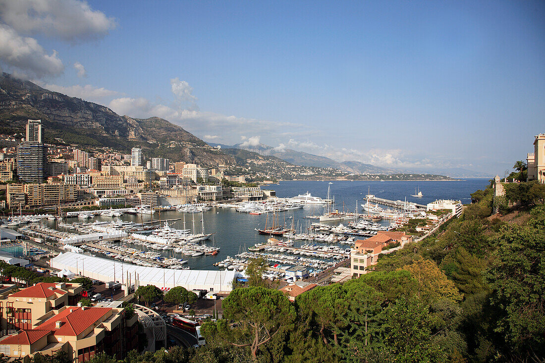 Monaco, Monte Carlo, harbour, general panoramic view