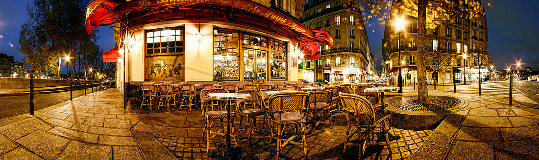 France, Paris, ile St Louis, café terrace