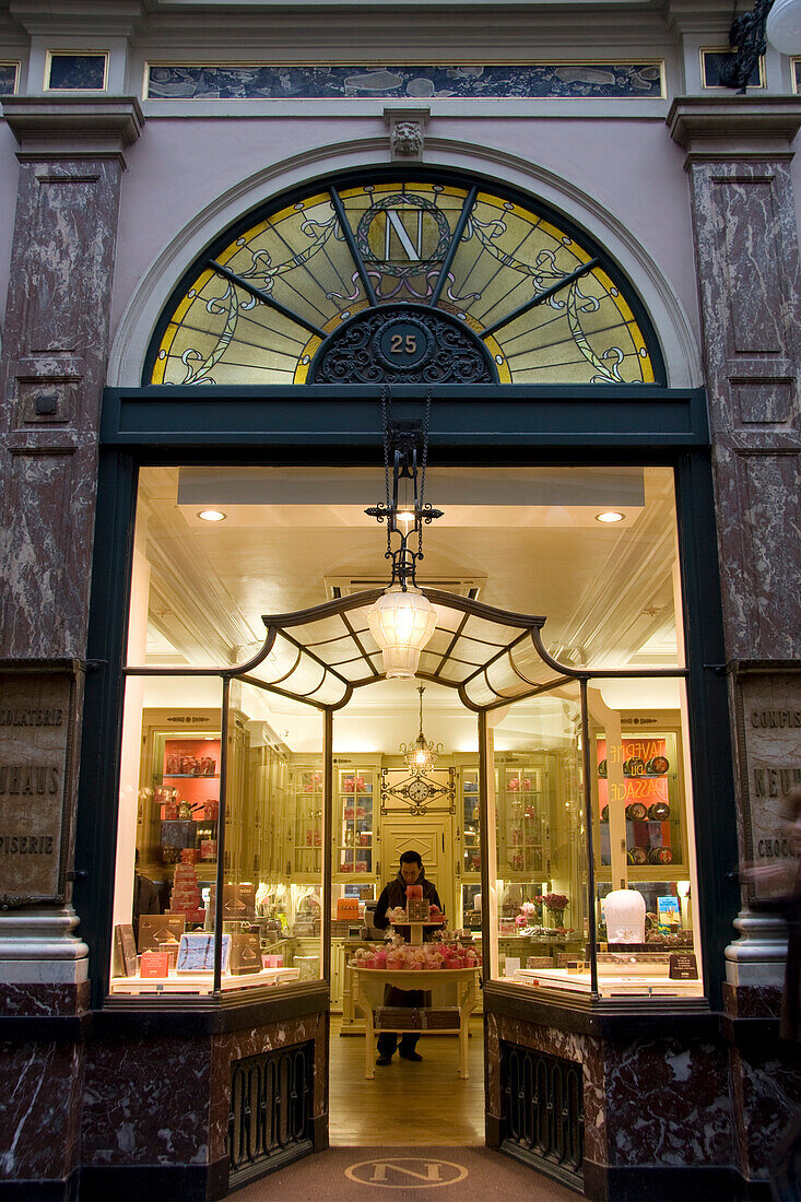 Belgium, Bruxelles, St Hubert shopping Centre, Neuhaus facade