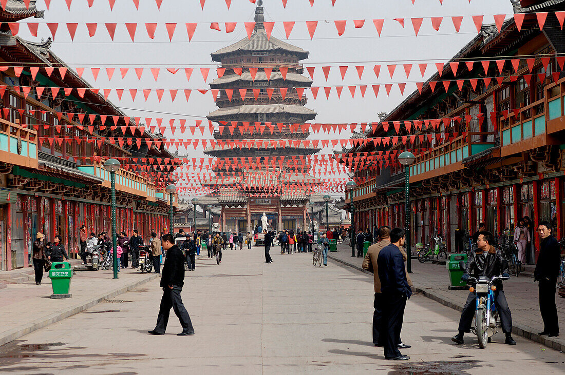 China, Shanxi province, Yingxian, Liao Dynasty avenue, pagoda