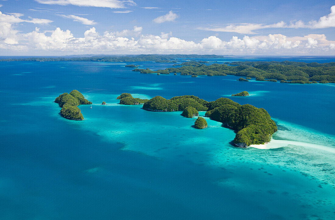 Insel Long beach in den Rock Islands, Mikronesien, Palau, Long beach Island at Palau