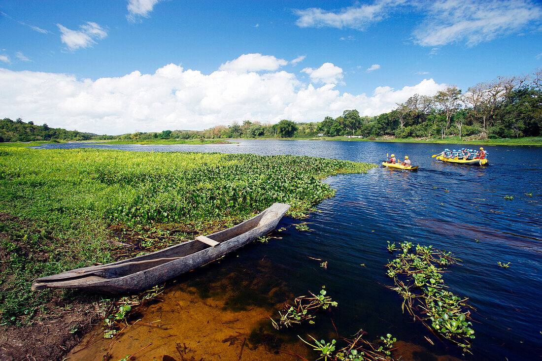 Brazil, Bahia, Itacaré, raft on Rio de Contas river