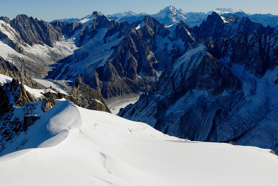 France, Alps, Haute Savoie, Chamonix district, view from Aiguille du Midi