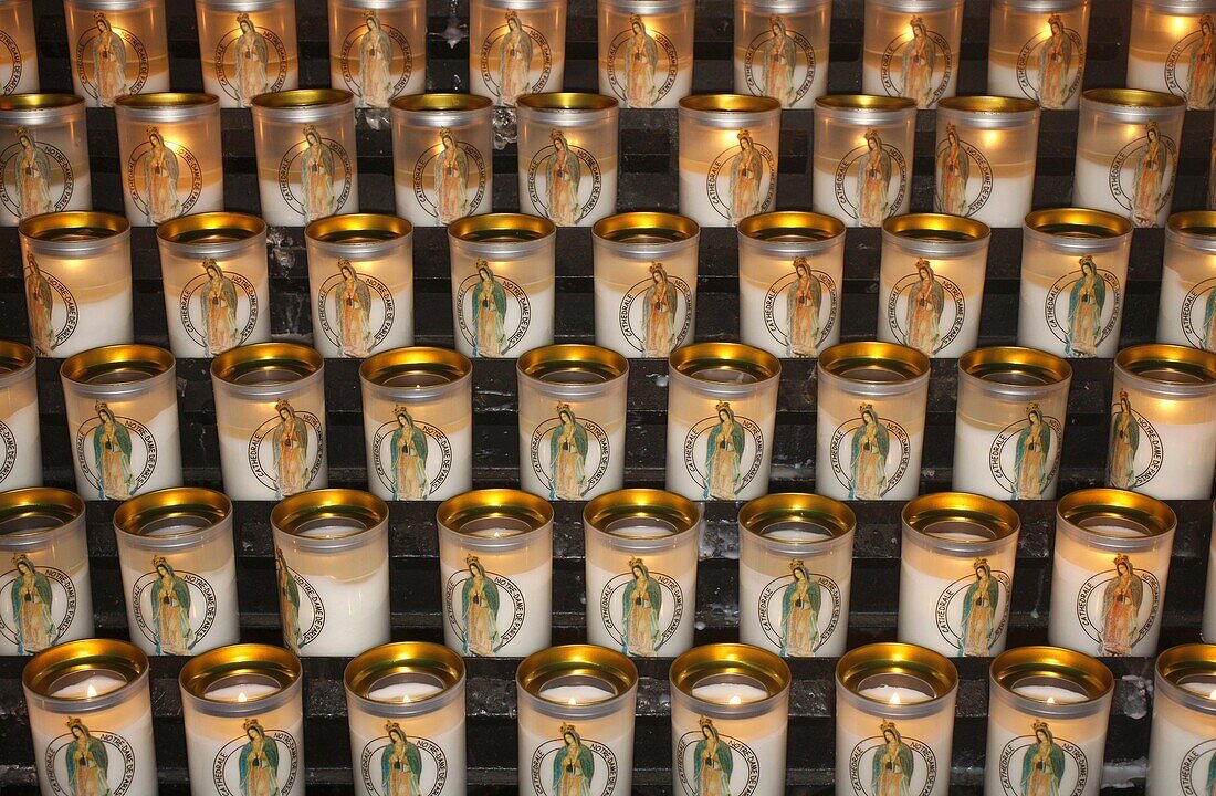 France, Paris, Candles in Notre-Dame-De-Paris cathedral