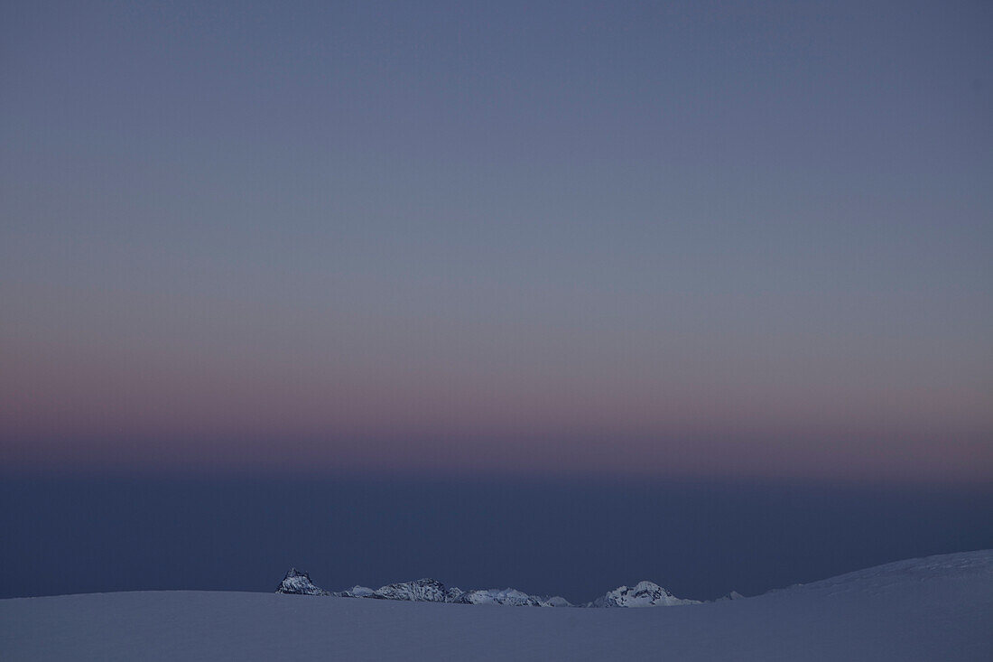 Pennine Alps in twilight, Matterhorn, Valais, Switzerland