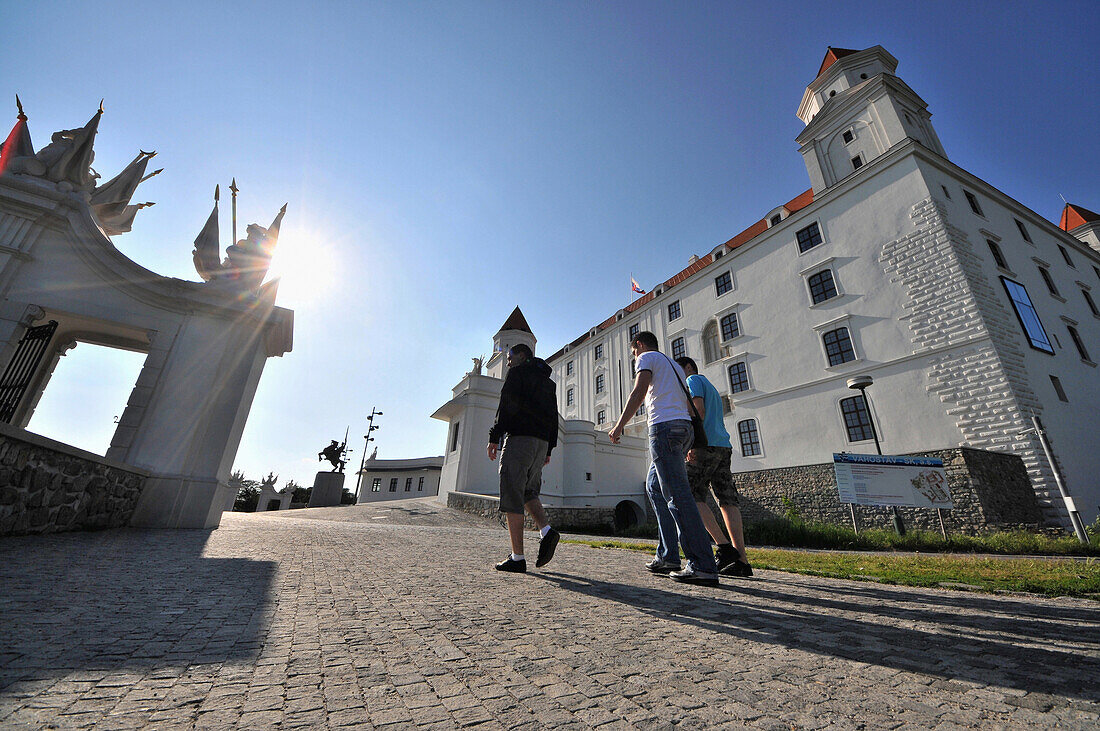 People at the castle, Bratislava, Slovakia, Europe