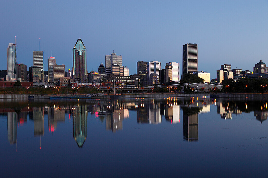 View on Montreal at dawn, Quebec, Canada