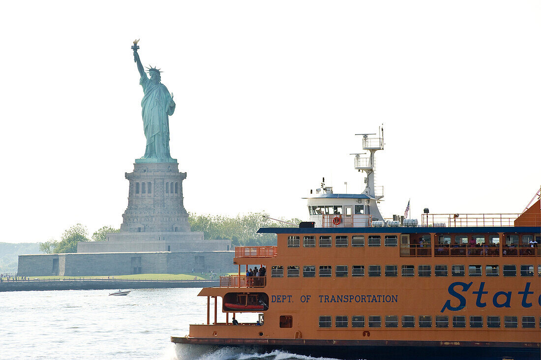 Statue of Liberty and Staten Island Ferry, New York, USA