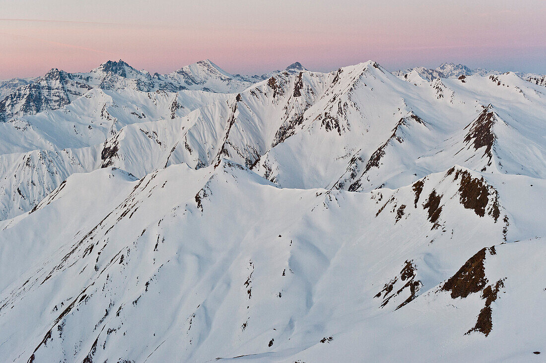 Snow covered mountains, Serfaus, Tyrol, Austria, Europe