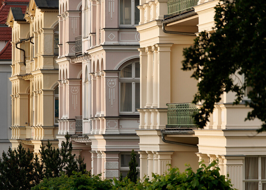 Villas in the seaside resort of Bansin, Island of Usedom, Mecklenburg-Western Pomerania, Germany