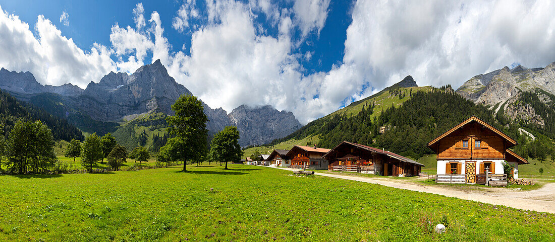 Alpine houses, Great Ahornboden, Tyrol, Austria