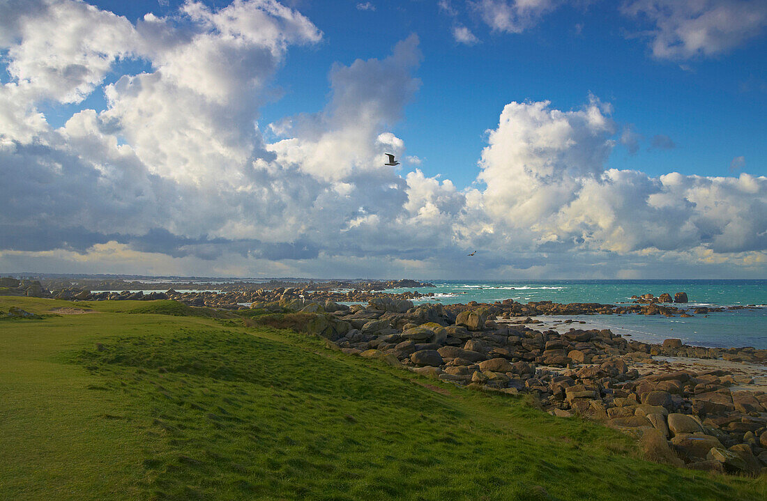 Rocky coast near Meneham, Finistere, Bretagne, France, Europe