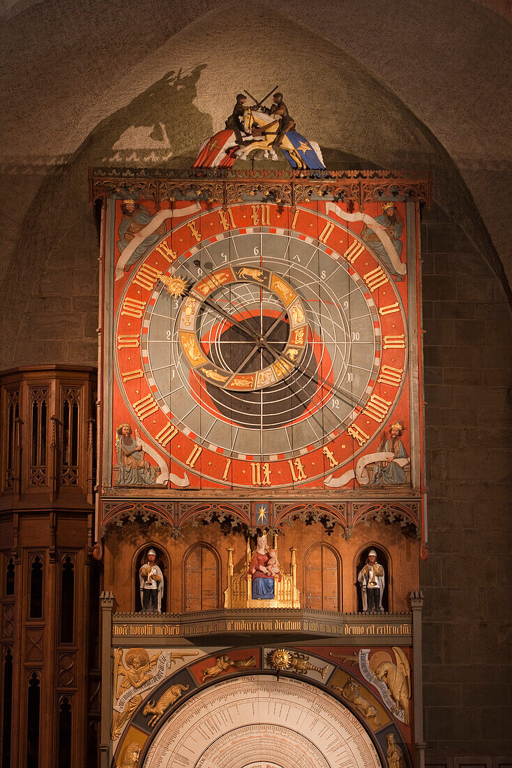 Astronomical clock in Lund Cathedral, Horologium mirabile Lundense, Lund, Skane, Sweden