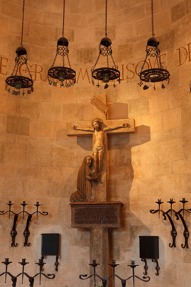 Chapell, El Calvari, Calvary, Via Crucis, stair with 365 steps, Pollenca, Mallorca, Balearic Islands, Spain, Europe