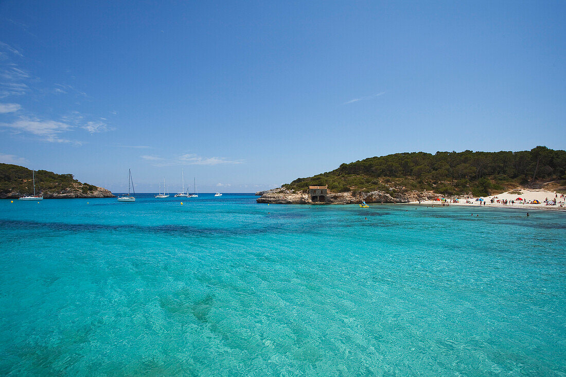 Cala Mondrado, Cala S Amarador, Bucht, Parc Natural de Mondrago, Naturpark, Mallorca, Balearen, Spanien, Europa