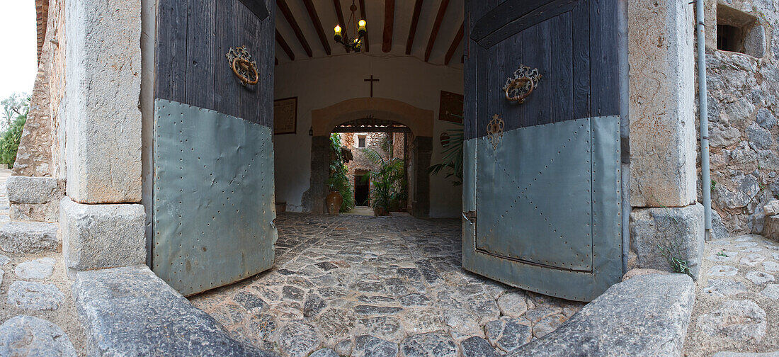 Entrance of Finca Balitx d´Avall, Tramuntana mountains, Mallorca, Balearic Islands, Spain, Europe