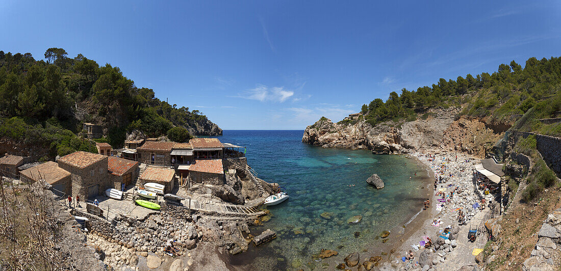 Cala Deiá, cove, beach, near Deiá, Serra de Tramuntana, Tramuntana mountains, Mallorca, Balearic Islands, Spain, Europe
