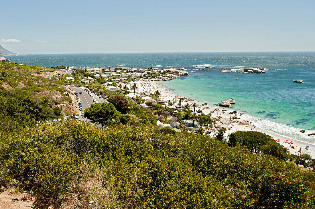 Blick auf Strand 3 und 4, Clifton Beach, Kapstadt, Südafrika, Afrika