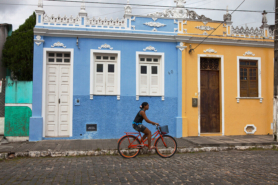 Historische Häuser in Canavieiras, Costa do Cacau, Bundesstaat Bahia, Brasilien, Südamerika, Amerika