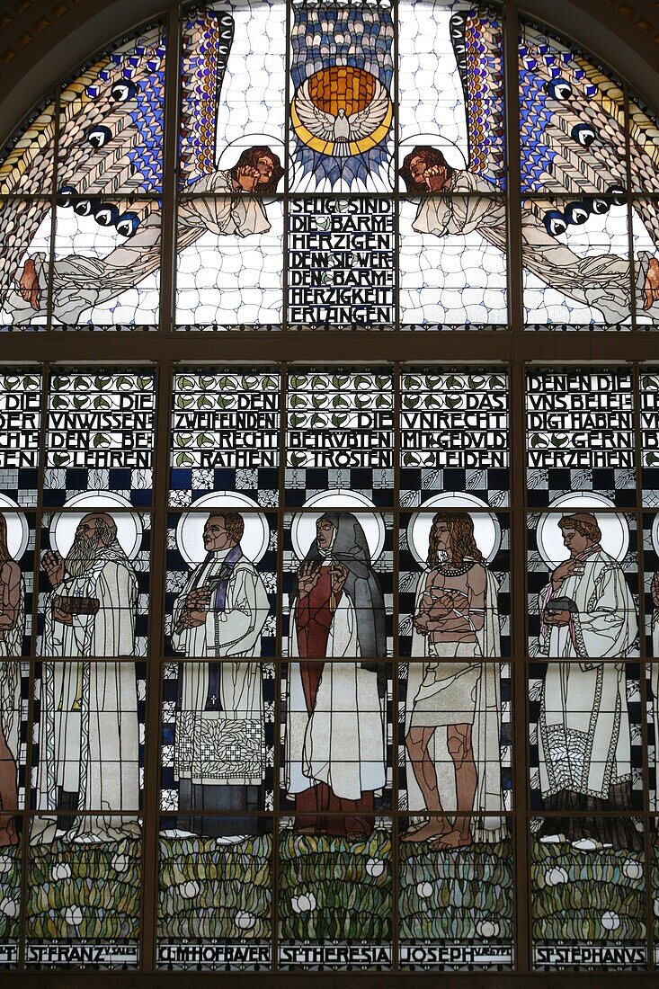 Autriche, Vienne, Am Steinhof church stained glass by Koloman Moser