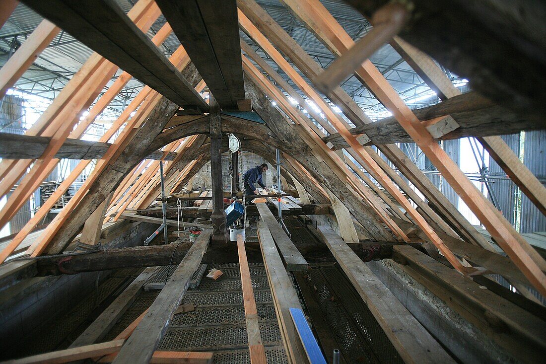 France, Finistère, Douarnenez, Church renovation