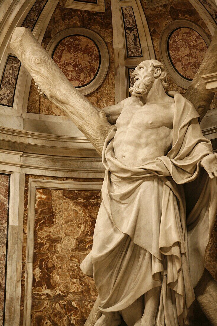 Italie, Latium, Rome, Statue of Saint Andrew in St Peter's basilica