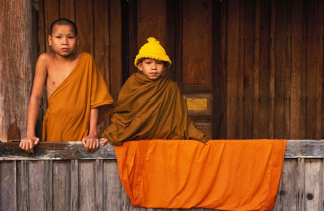 Laos, Luang Prabang, Monks. Luang Prabang