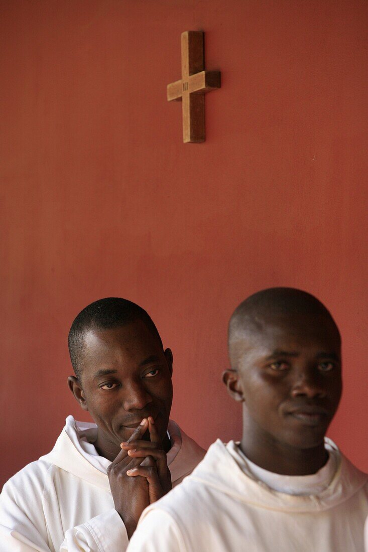 Sénégal, Keur Moussa, Monks at Keur Moussa abbey