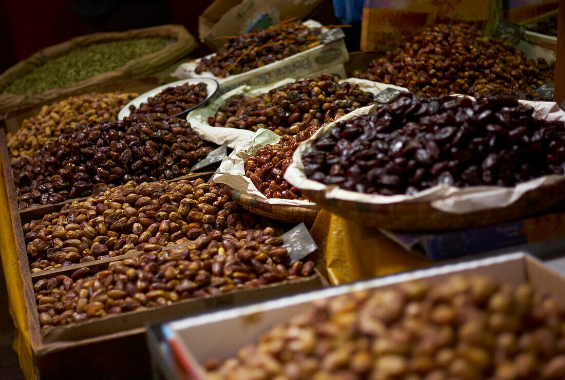 Dried Fruit and Nuts in Souk, Morocco