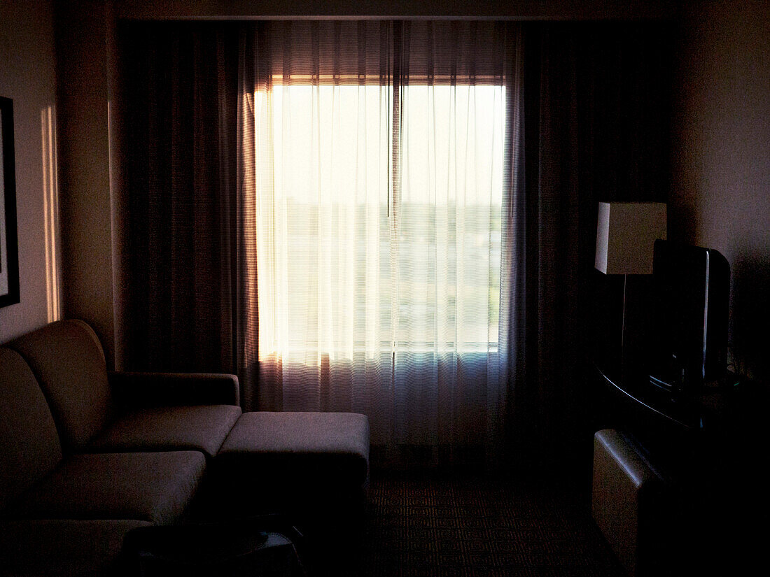 Hotel Room Curtains and Sunlight