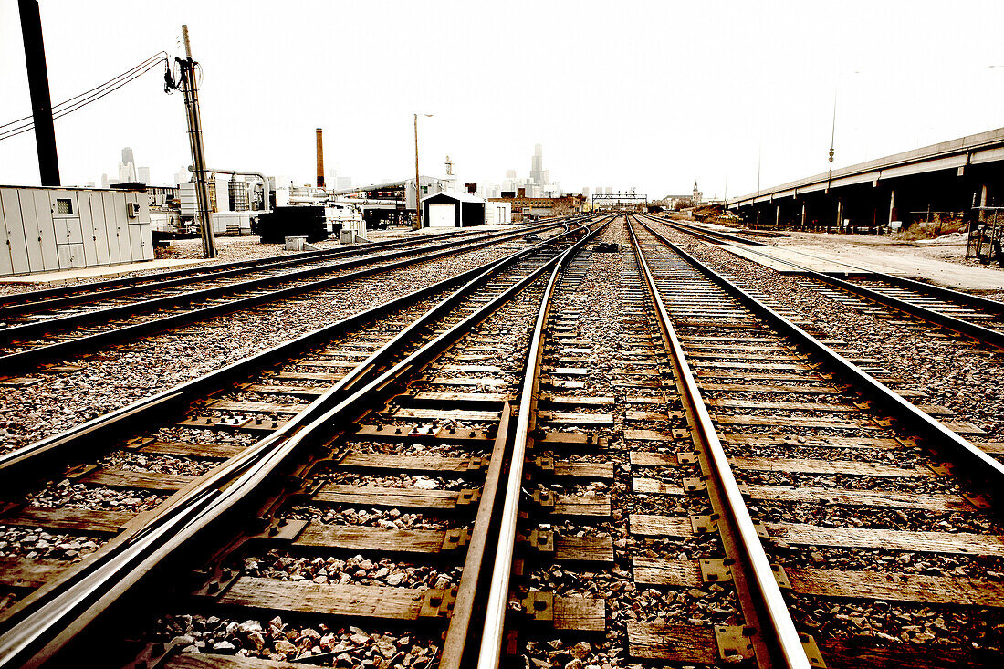 Railroad Tracks, Chicago, Illinois, USA