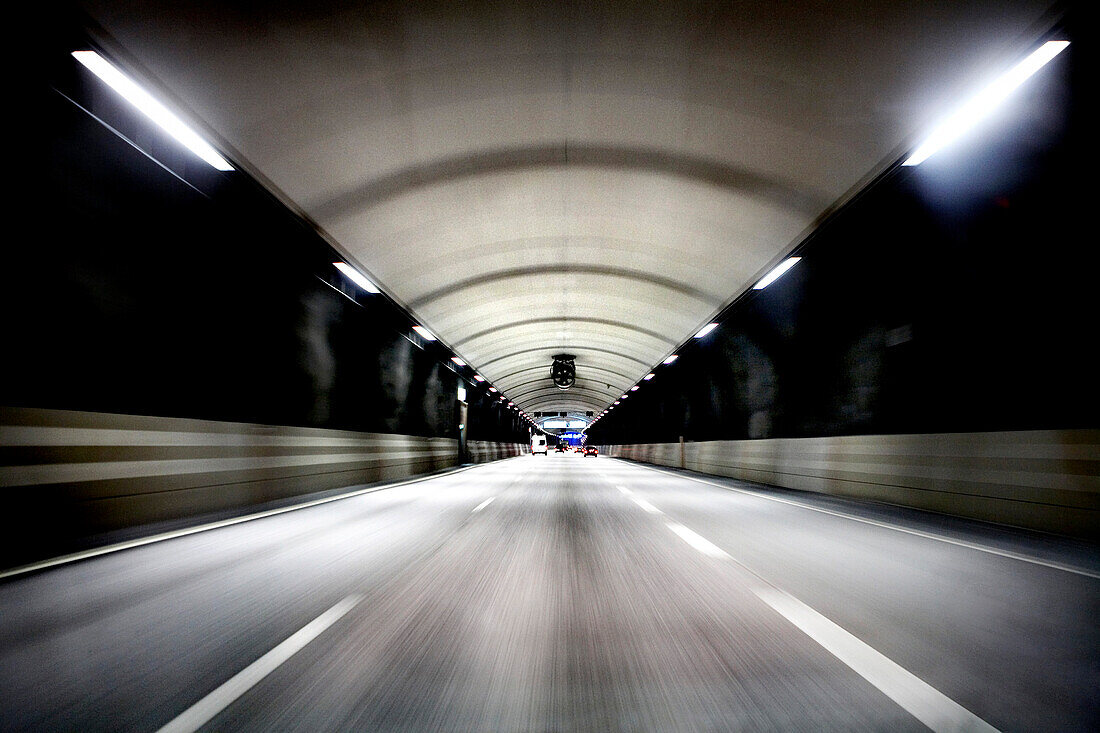Blurred Road and Tunnel, Stockholm, Sweden