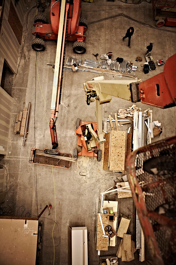 Construction Site, Aerial View, Indoor