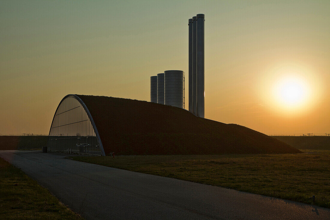 Modern Building at Sunset, Kastrup Airport, Copenhagen, Denmark