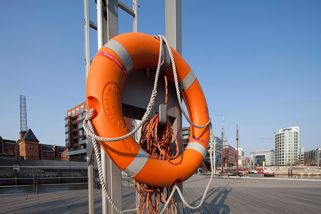 Rettungsring, HafenCity, Hamburg, Deutschland